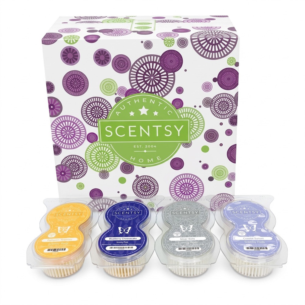 Scentsy Air Base System & 4 Scentsy Pods Bundle Home Fragrance Fan Diffuser New